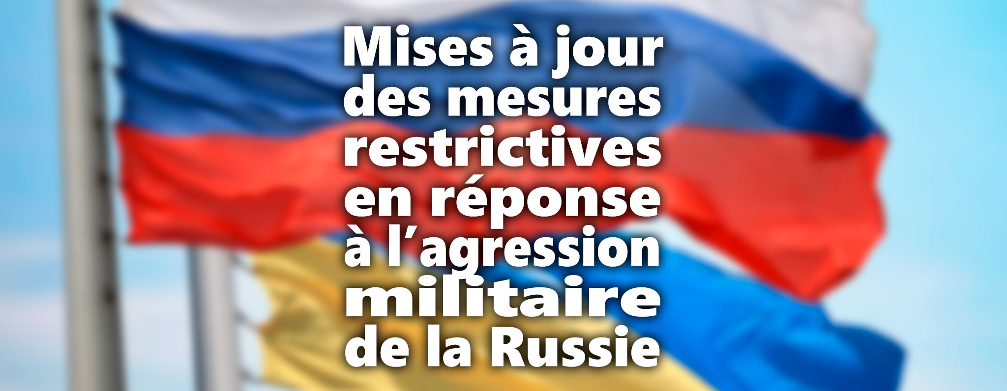 Mises à jour constantes des mesures en réponse à l'agression militaire de la Russie
